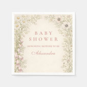 Vintage Wildflower Botanical Frame Baby Shower Serviette (Vorderseite)