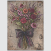 Vintage Wildflower Bouquet Ephemera Decoupage Seidenpapier (Vorderseite)