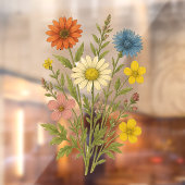 Vintage Wildflower Fensteraufkleber (Blatt 2)