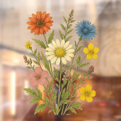 Vintage Wildflower Fensteraufkleber (Blatt 2)