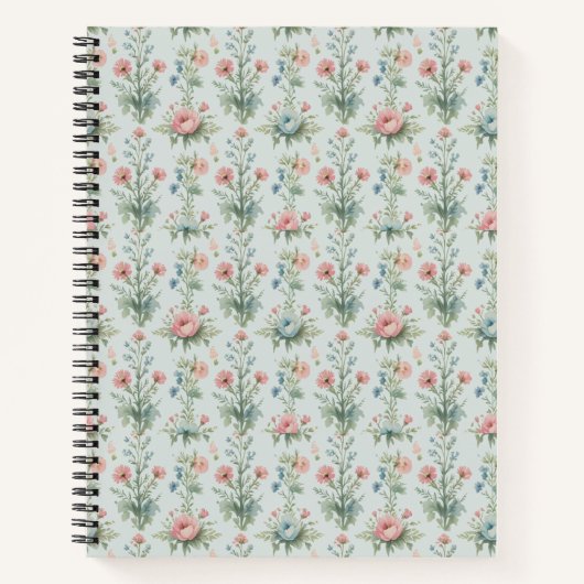 Vintage Wildflower Floral Notebook | Watercolour Notizblock (Vorderseite)
