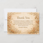 Vintage Wildflower Graduation Party Dankeskarte (Vorderseite)