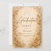Vintage Wildflower Graduation Party Einladung (Vorderseite)
