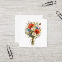 Vintage Wildflower-Sträuße mit roten Mohnblumen