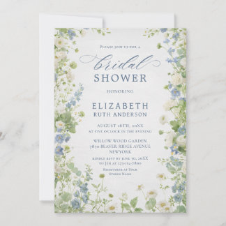 Vintage Wildflowers Garden Bridal Shower Einladung