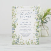 Vintage Wildflowers Garden Bridal Shower Einladung (Stehend Vorderseite)