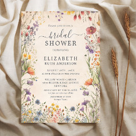 Vintage Wildflowers Garden Bridal Shower Einladung