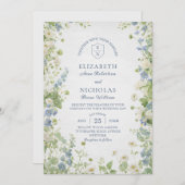 Vintage Wildflowers Garden Wedding Invitation Einladung (Vorne/Hinten)