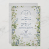 Vintage Wildflowers Garden Wedding Invitation Einladung (Vorne/Hinten)