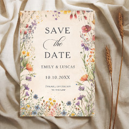 Vintage Wildflowers Garden Wedding Save The Date