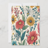Vintage Wildflowers Wedding Invitation Save The Date (Rückseite)