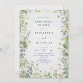 Vintage Wildflowers Wedding Rehearsal Dinner Einladung (Vorne/Hinten)