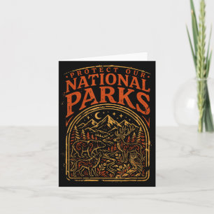 Vintage-Wildlife-Wandern-Camping-Schützen-National Karte