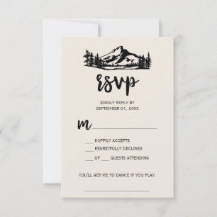 Vintage-Wildnis-Karo-Songwunsch-Antwortkarte RSVP Karte