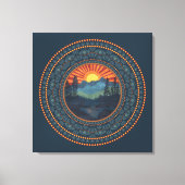 Vintage-Wildnis-Sonnenuntergang-Punkt-Mandala-Lein Leinwanddruck (Vorderseite)