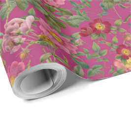 Vintage-Wildrose-Geschenkpapier in Beeripink Geschenkpapier