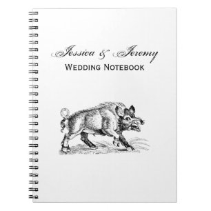 Vintage-Wildschwein-Zeichnung SW #2 Notizblock