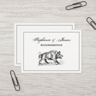 Vintage-Wildschwein-Zeichnung SW #2 Visitenkarte