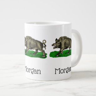 Vintage-Wildschwein-Zeichnung SW #3C Jumbo-Tasse