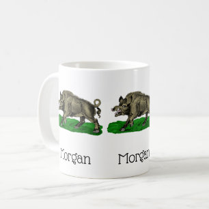 Vintage-Wildschwein-Zeichnung SW #3C Kaffeetasse