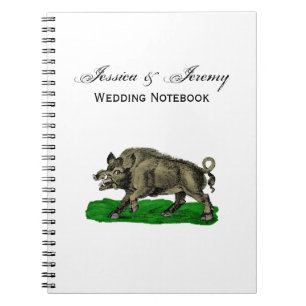 Vintage-Wildschwein-Zeichnung SW #3C Notizblock
