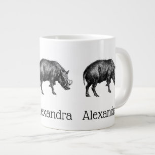 Vintage-Wildschwein-Zeichnung SW Jumbo-Tasse