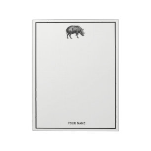Vintage-Wildschwein-Zeichnung SW Notizblock