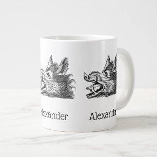 Vintage-Wildschweinkopf-Zeichnung SW Jumbo-Tasse