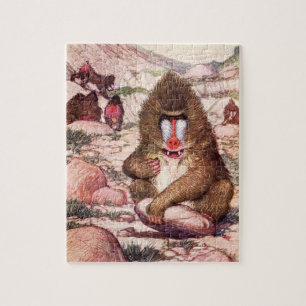 Vintage Wildtier, Paviane von Louis Sargent Puzzle