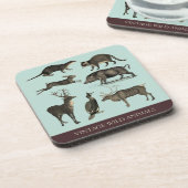 Vintage-Wildtier-Plastik-Set Untersetzer (Linke Seite)