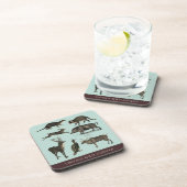 Vintage-Wildtier-Plastik-Set Untersetzer (Rechte Seite)