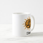 Vintage-Wildtier-Tiger-Sonne Kaffeetasse (VorderseiteRechts)