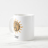 Vintage-Wildtier-Tiger-Sonne Kaffeetasse (Vorderseite Links)