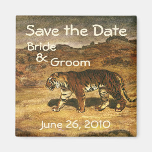 Vintage-Wildtier-Tiger, Termin vormerken! Magnet