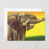 Vintage Wildtiere, afrikanischer Elefant mit Sonne (Vorne/Hinten)