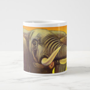 Vintage Wildtiere, afrikanischer Elefant mit Sonne Jumbo-Tasse