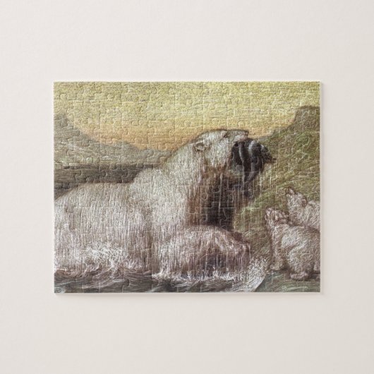 Vintage Wildtiere, Polarbären von Louis Sargent Puzzle (Horizontal)