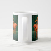 Vintage Wildtiere, tropisch rosa Flamingos Jumbo-Tasse (Rückseite)