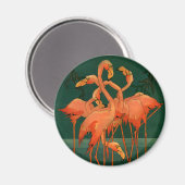Vintage Wildtiere, tropisch rosa Flamingos Magnet (Vorderseite/Rückseite)