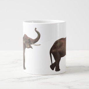 Vintage Wildtiere, Viel Glück-asiatische Elefanten Jumbo-Tasse