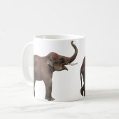 Vintage Wildtiere, Viel Glück-asiatische Elefanten Kaffeetasse (Vorderseite Links)