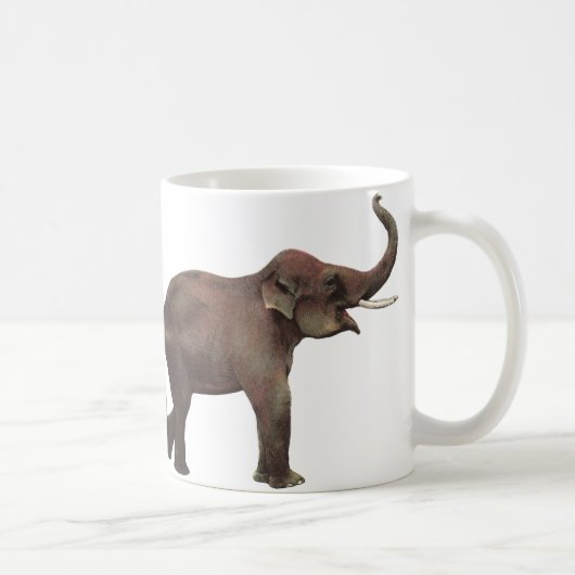 Vintage Wildtiere, Viel Glück-asiatische Elefanten Kaffeetasse (Rechts)