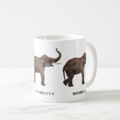 Vintage Wildtiere, Viel Glück-asiatische Elefanten Kaffeetasse (VorderseiteRechts)