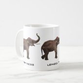 Vintage Wildtiere, Viel Glück-asiatische Elefanten Kaffeetasse (Vorderseite Links)