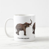 Vintage Wildtiere, Viel Glück-asiatische Elefanten Kaffeetasse (Links)