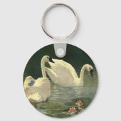 Vintage Wildtiere — Vögel, Viktorianische Weißschw Schlüsselanhänger (Rückseite)