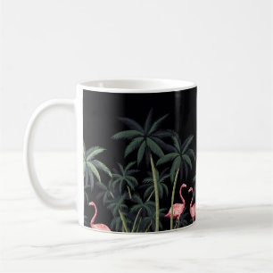 Vintage Wildvögel Flamingo, Palme Kaffeetasse