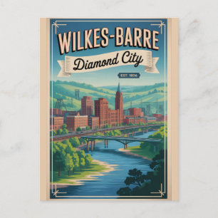 Vintage Wilkes-Barre Pennsylvania Retro-Reise Postkarte