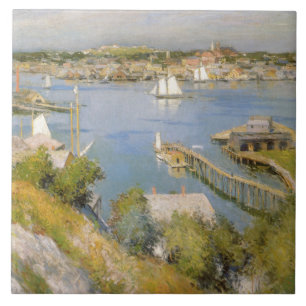 Vintage Willard Metcalf Gloucester Hafen Fliese