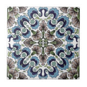 Vintage-William-De-Morgan-Blumenmuster Fliese (Vorderseite)
